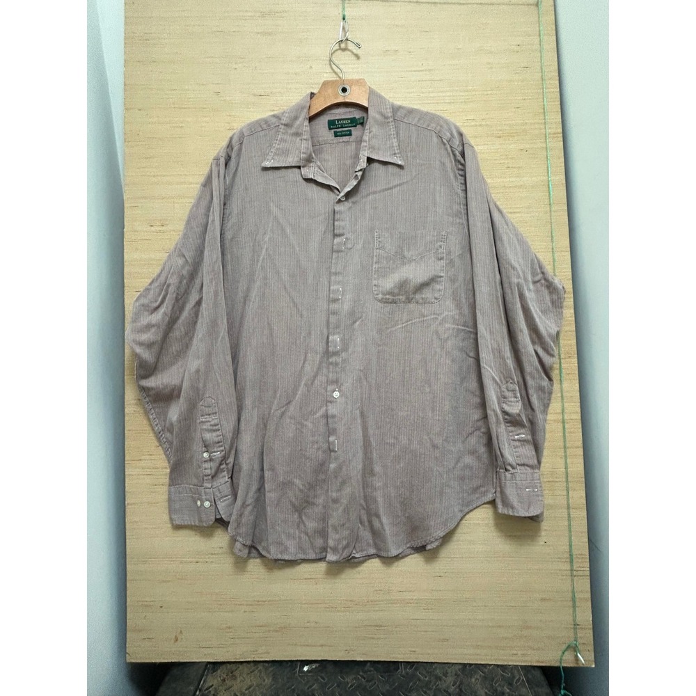 Lauren Ralph Lauren Mens Striped Button Down Shirt Size 16.5 30/35 100% Cotton